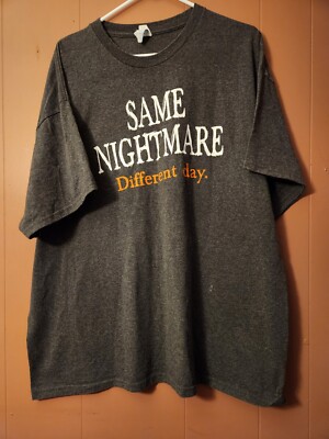 Delta Men's 2XL Gray Graphic T-shirt ''Same Nightmare Different Day''