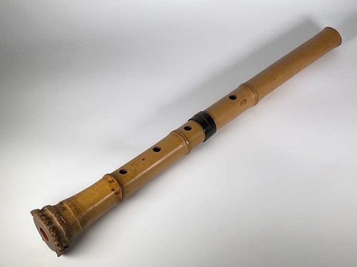 Japanisches Instrument Shakuhachi 21 Zoll vertikale Bambusflöte mit Schild