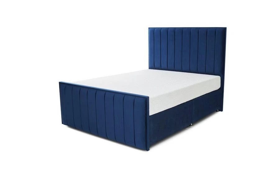 DFS Lucine Royal Blue Velvet King Size Storage Ottoman Bedframe RRP £2099