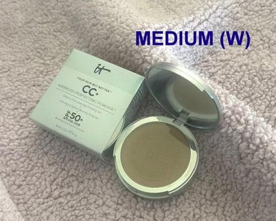   IT Cosmetics CC+ AIRBRUSH PERFECTING FACE POWDER MEDIUM (W) FULL SIZE NEW