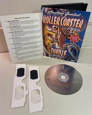 America's Greatest Roller Coaster Thrills in 3D DVD + Two 3-D Glasses, 1994 Doc