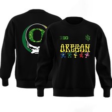 Grateful Dead x Oregon Duck B1G Mascot Parody Logo Double-Sided SweatShirt