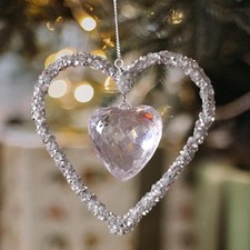 Christmas Tree Hanging Ornament Centerpiece Transparent Decorative Heart Shaped