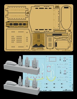 Green Strawberry 1/1400 Star Trek USS Enterprise NCC-1701-E Hangars Details Set