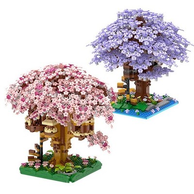 Cherry Blossom Tree House (2 Sets - Pink & Purple) - Mini Building Blocks M3078 
