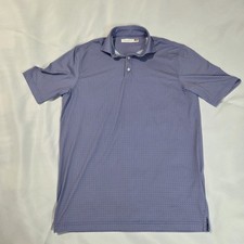 Hart Schaffner Marx Polo Shirt Men's Small Blue Geometric Print Luxury Golf