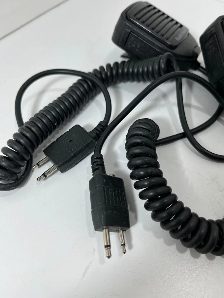 2x Radio Shack Modelo 19-314 Auricular/Micrófono Se Adapta a HTX-202/404 e ICOM Radio Portátil Foto 3 de 4