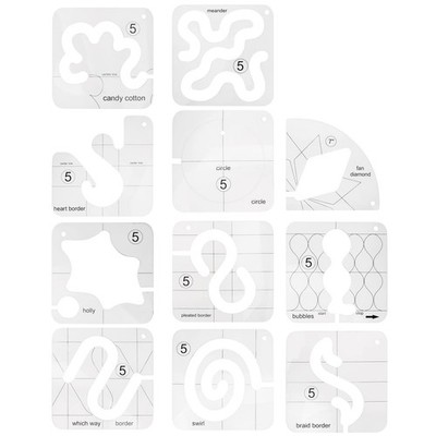 Quilting Templates Set, 11pcs Sewing Machine Domestic Free Motion Quilting Te...