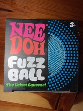 Nee Doh Fuzz Ball Blue Squeeze Squishy Sensory Stress Fidget Toy NEW