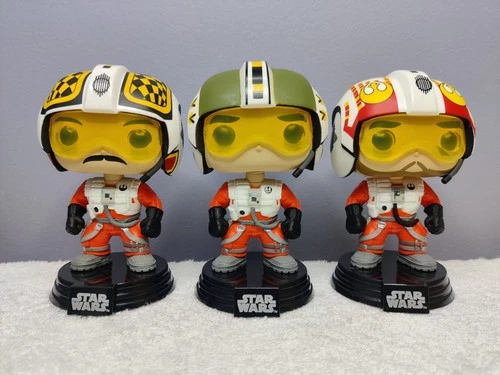 Funko Pop Star Wars X-Wing Pilot Biggs Wedge Porkins 3 Pack Walmart Exclusve OOB