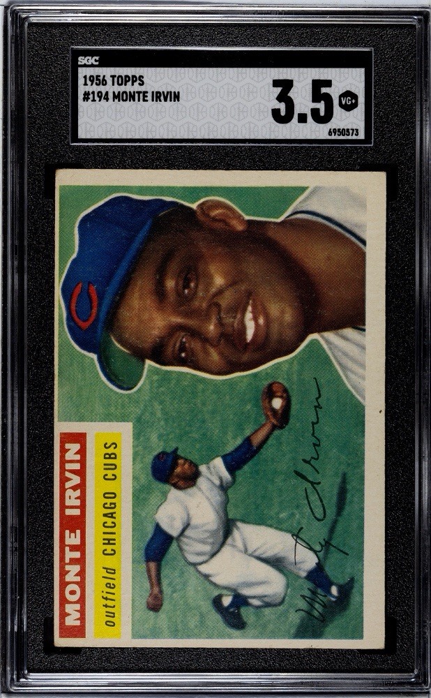 1956 Topps #194 Monte Irvin Cubs Giants HOF SGC 3.5 VG+