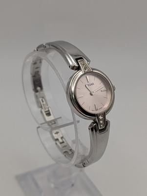 #ad Ladies Pulsar Watch VX50 X272 Silver Tone Soft Pink Round Face 22mm New Battery $26.05