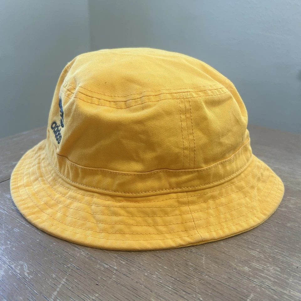 Шляпа ведро Adidas желтая хлопковая мужская OSFM хип-хоп уличная одежда для улицы очень хорошее состояние - Изображение 3 из 4