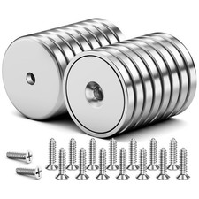 16 Pack 110LB Neodymium Magnets With Screws Heavy Duty Wall Mount Tool Hold