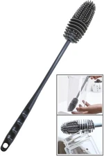 Long Handle Silicone Bottle and Glass Brush - A Durable Dish Scrub Brush