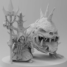 Mago Duende Cambio Nocturno con Mascota (Juego de 3) - 28mm Heroico - Minia de Mesa de Resina
