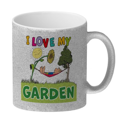 Garten Glitzer-Kaffeebecher mit Spruch I love my garden