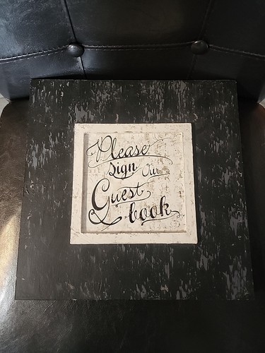 Wedding Guest Book Distressed Wooden Black Sign