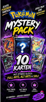 Pokémon TCG Mystery Pack 10 Karten Deutsch Full Arts Alt Arts SIRs Chance