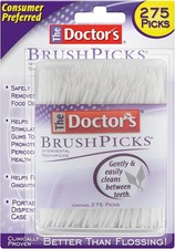 Doctors Brushpicks Brush Picks Interdental Toothpicks with Case: 275 Count