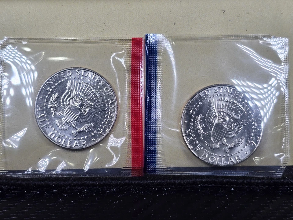 1991 P & D JFK Kennedy Half Dollar 50C Philadelphia Denver Mint Cello Free Ship - Image 2 of 4