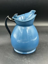 Vintage Wood & Sons “Cosy” Teapot With Lid Pitcher Jug - Blue w Black Handle