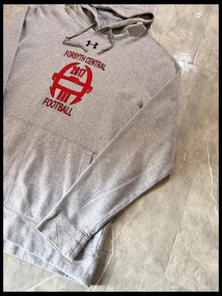 Under Armour ColdGear Sweat à capuche, Gris, Football USA Forsyth #MPUSW1 - Photo 3/4
