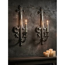 Gothic Medieval Knight Wall Sconce Set Castle Candle Holders Game Thrones