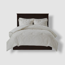 Madison Park White Arya Comforter Mini 3-Piece Set, King/Cal King Size