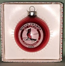Vintage 1982 St. Louis Cardinals World Champs Glass Ball Ornament Topperscot
