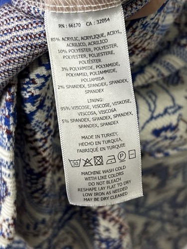 Vestido Moulinette Soeurs Anthropologie Lea Vaina Midi Talla XS Azul Blanco Floral - Imagen 8 de 8