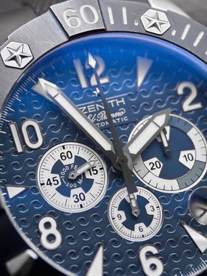Zenith Defy Classic Sea Chronograph 46.5MM Blue Dial Rubber Strap