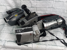 VHS-C/8mm Camcorder Lot of 4 Sharp, Canon, JVC, Panasonic, UNTESTED NO CORDS