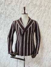 Tagliatore Men's Checked Linen Cotton Blazer Sportcoat Jacket Double Breasted 50