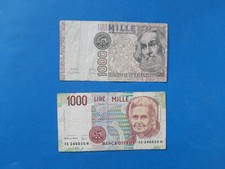 2 x 1000 Lire Italien / Geldschein Banknote von 1982/90 °°