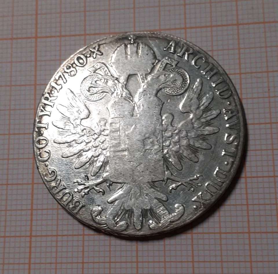 COLONIA ERITREA V.E.III° TALLERO DI CONVENZIONE 1780 2 DUE PIUME ARGENTO SPL - Immagine 2 di 4