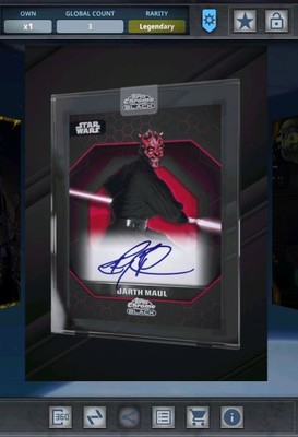 Star Wars Card Trader - Digital Legendary Chrome Black Encased Darth Maul 5cc