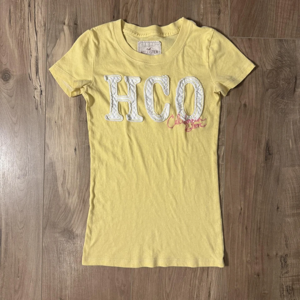 Lote de Camisetas Hollister Para Mujer XS Amarillo Naranja Rojo Blanco Logo HCO Y2K Preppy Foto 2 de 4