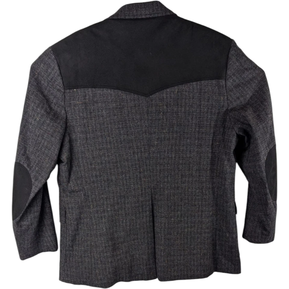 Pendleton Blazer мужской 46 серый шерстяной замшевый локоть нашивка рокабилли ковбойский вестерн - Изображение 3 из 4