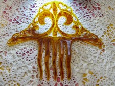 Vintage Mantilla style hair comb, Faux Tortoise/Celluloid,Spanish style comb