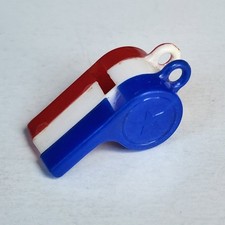 1955 Premium Cracker Jack Prize Toy Red White and Blue Star Whistle Charms