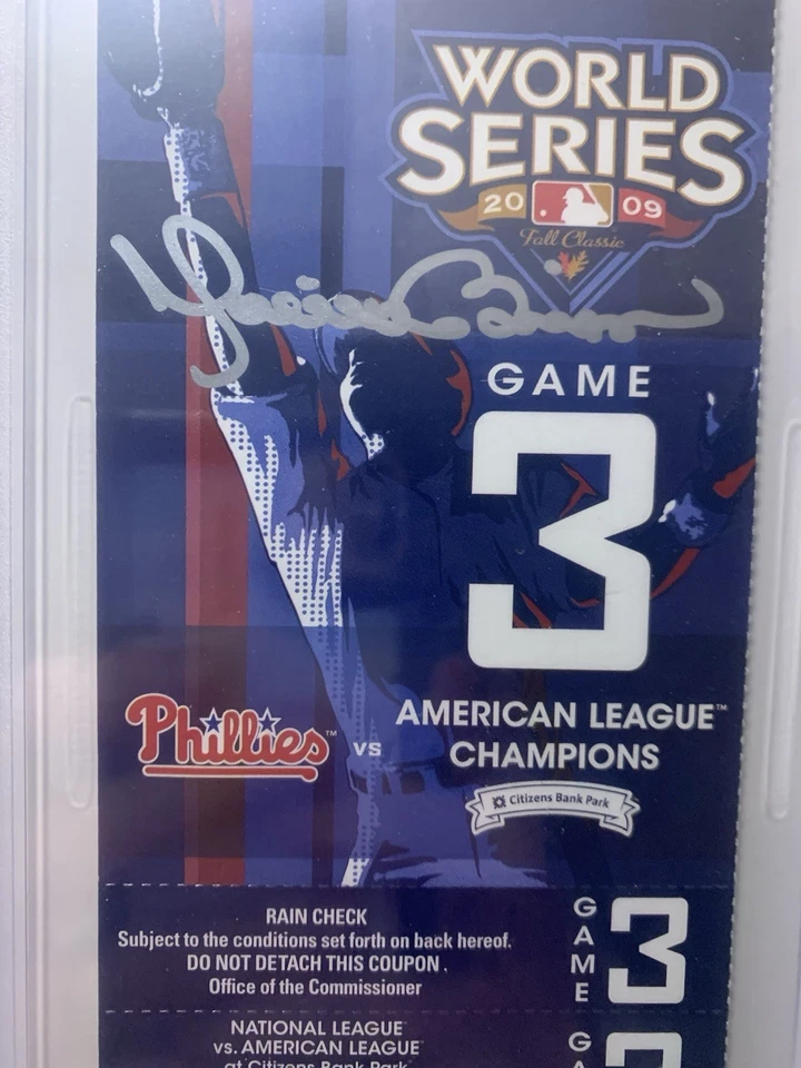 NY Yankees Mariano Rivera Signed 2009 World Series Ticket PSA 10 Gem-Mint - Image 3 of 3