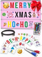 Cinema Light Box with Letters – Marquee Color Changing Light Box Sign with 38...