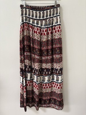 2 in 1 Maxi Skirt Strapless Midi Dress L Boho Hippie Festival Beach Smocking