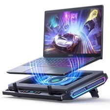 RGB Gaming Laptop Cooling Pad, Adjustable Stand  Fan for Enhanced Performance