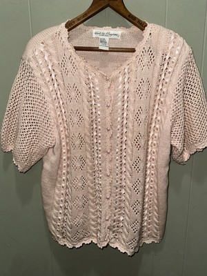 Work In Progress Gladys Bagley Heavy Embroidered Granny Core Sweater Woman s M
