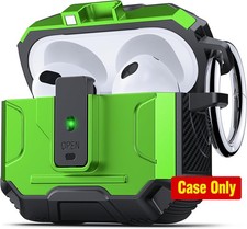 Military Grade Full Body Armor Cover Case for AirPods 3 Generation, Grass Green