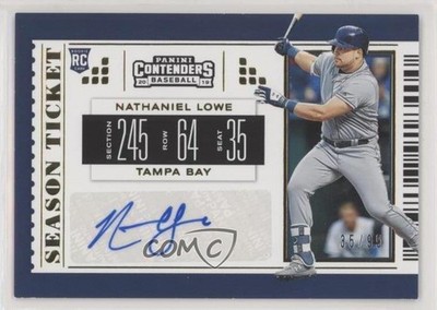 2019 Panini Chronicles Gold 35/99 Nathaniel Lowe #25 Rookie Auto RC 1b3