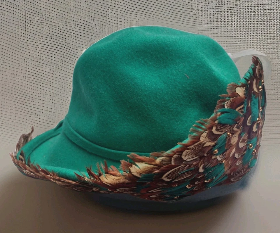 Lote de sombreros de sombrerería de colección años 60-90 Mr. John x2 + Mr. Hi’s | fieltro de lana emplumada | EE. UU. Foto 3 de 4