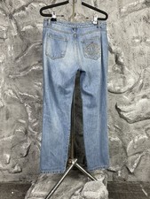 Ermanno Scervino Distressed Denim Embroidered Logo Straight Jeans Size 42